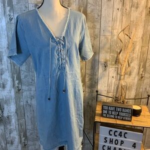 THML Denim Blue Cotton Dress. Size L